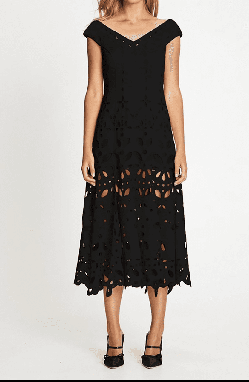Alice McCall Baudelaire Broderie Anglais Midi Dress Black Size 4 photo 3