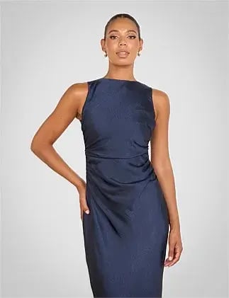 Pilgrim Gita Boat Neck Dress In Navy Size AU 10 photo 5