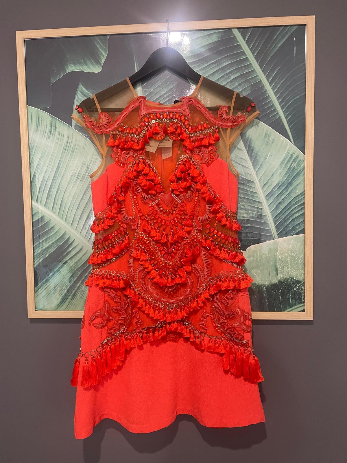 Thurley Cloud Nine Illusion Dress Red Size 10 photo 2