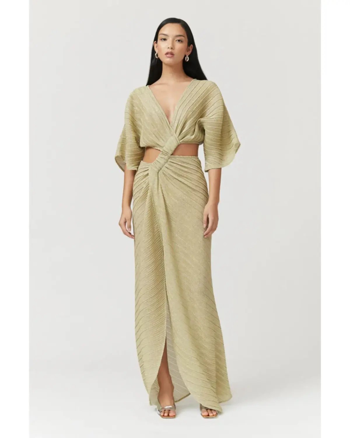 Suboo Stevie Cross-over Midi Dress in Gold Size AU 6 photo 2