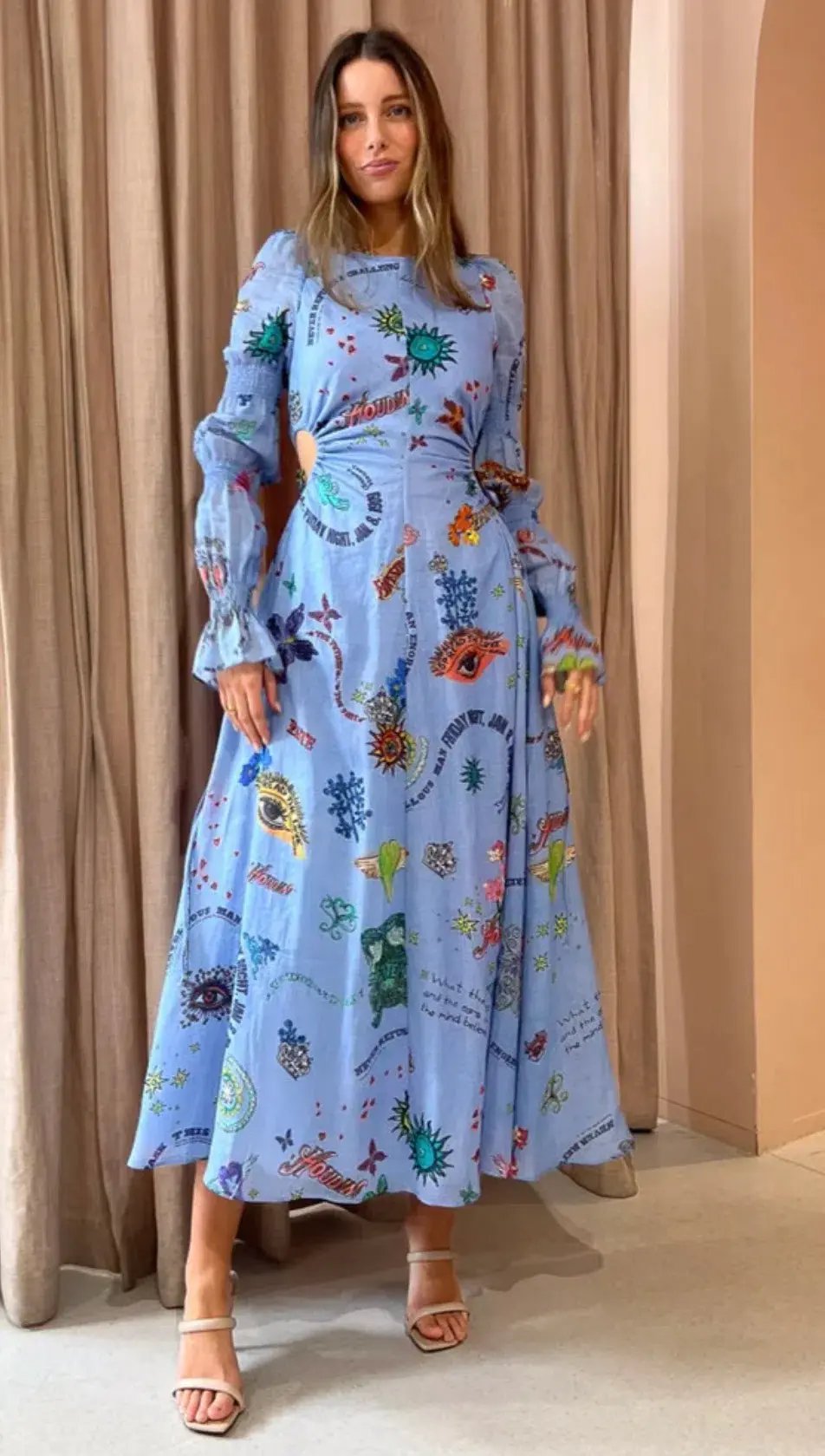 Kate Ford  Caracus Cut Out Gown Print photo 8