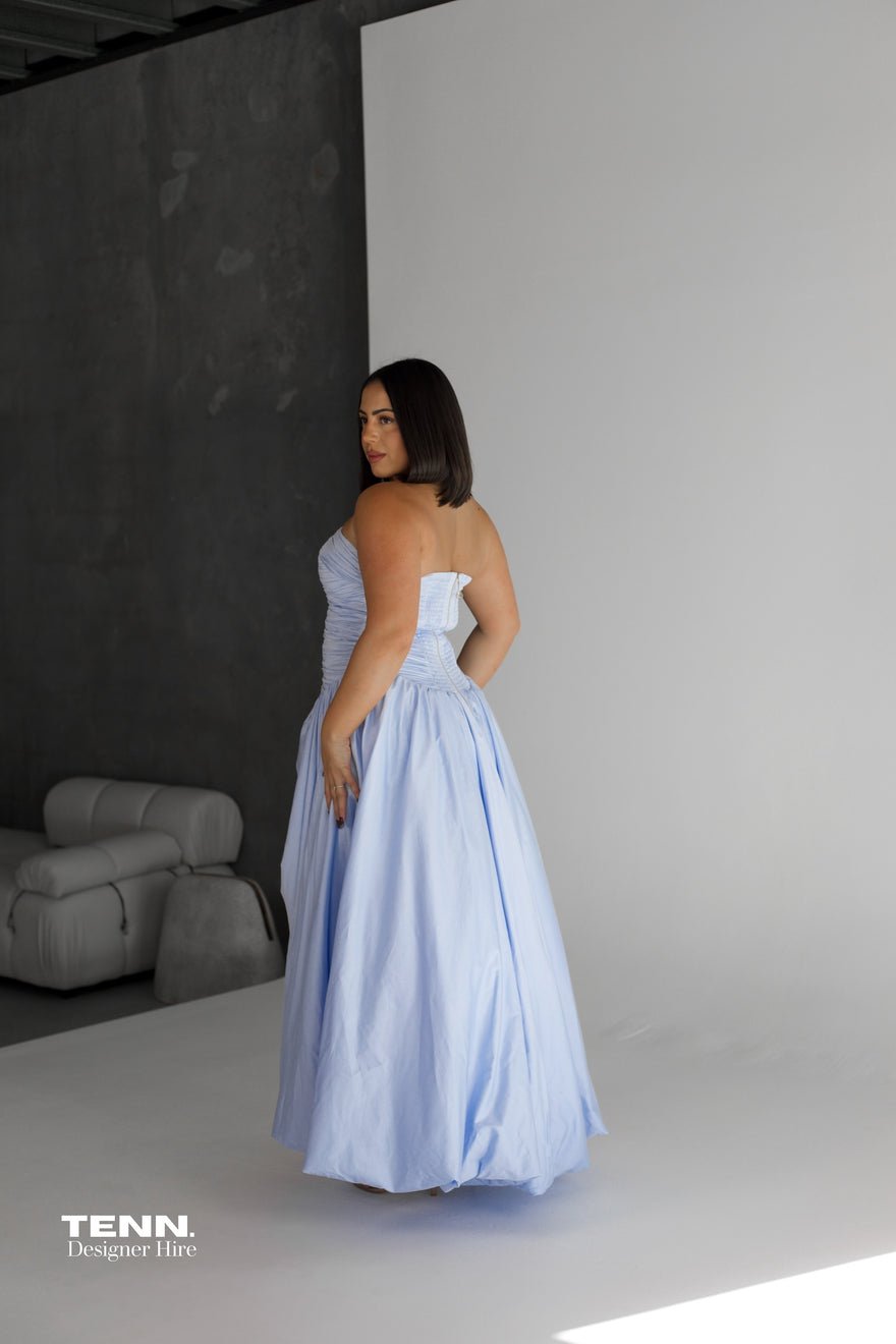 Aje Violette Bubble hem Maxi Dress - Pearl Blue photo 3