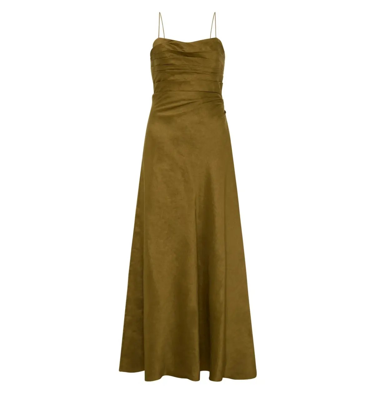 Aje Clarice Draped Maxi Dress Deep Olive Size AU 14 photo 5