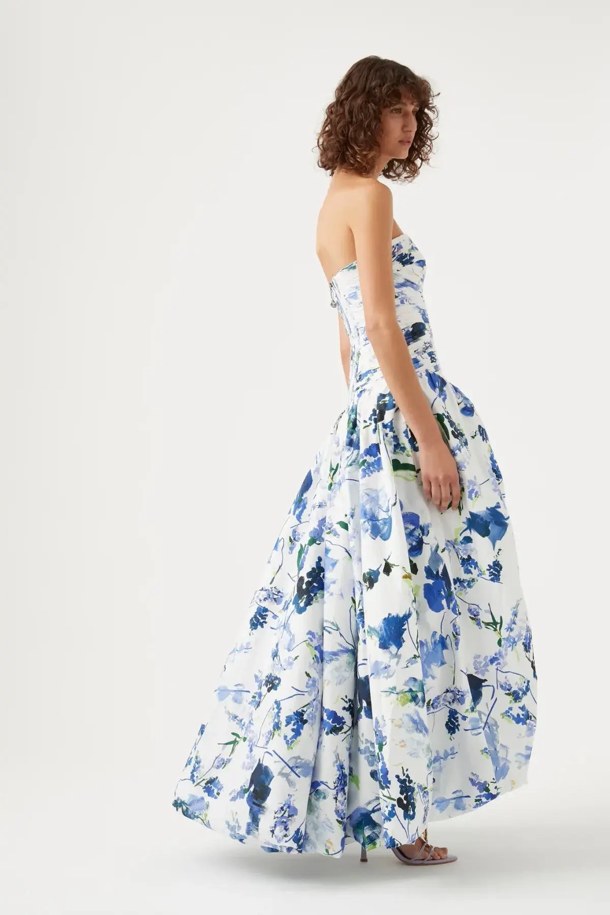 Aje Violette Bubble Hem Maxi Dress Lavenders Of Provence Print Size 8 photo 2