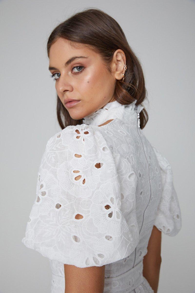 ASILIO PUFF SLEEVE BRODERIE DRESS - SIZE 6 photo 6