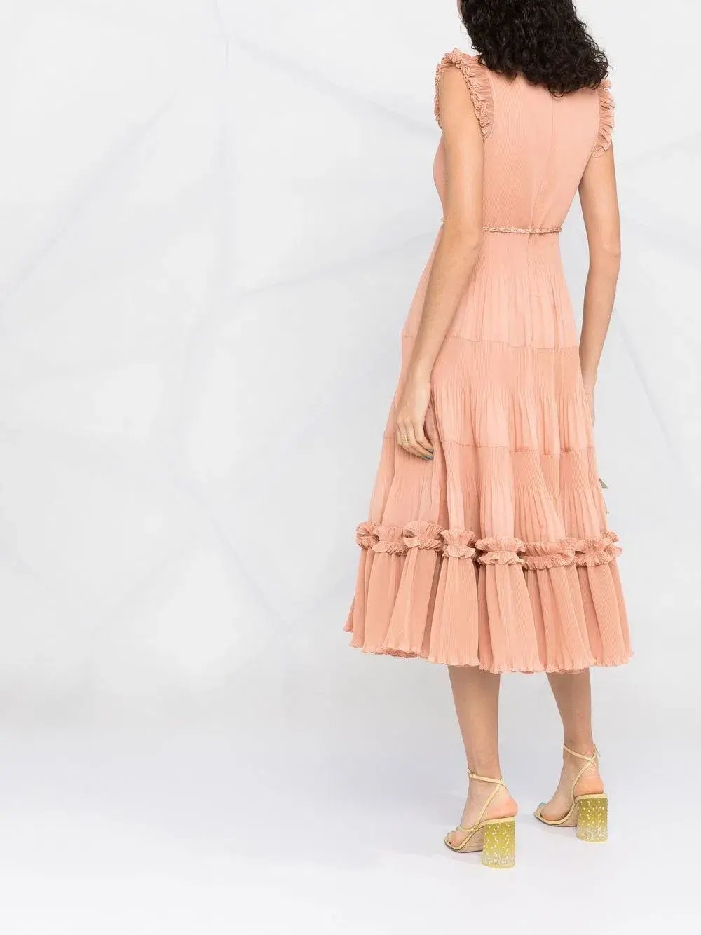Zimmermann Pleated Midi Dress Lipstick Size 2 photo 2