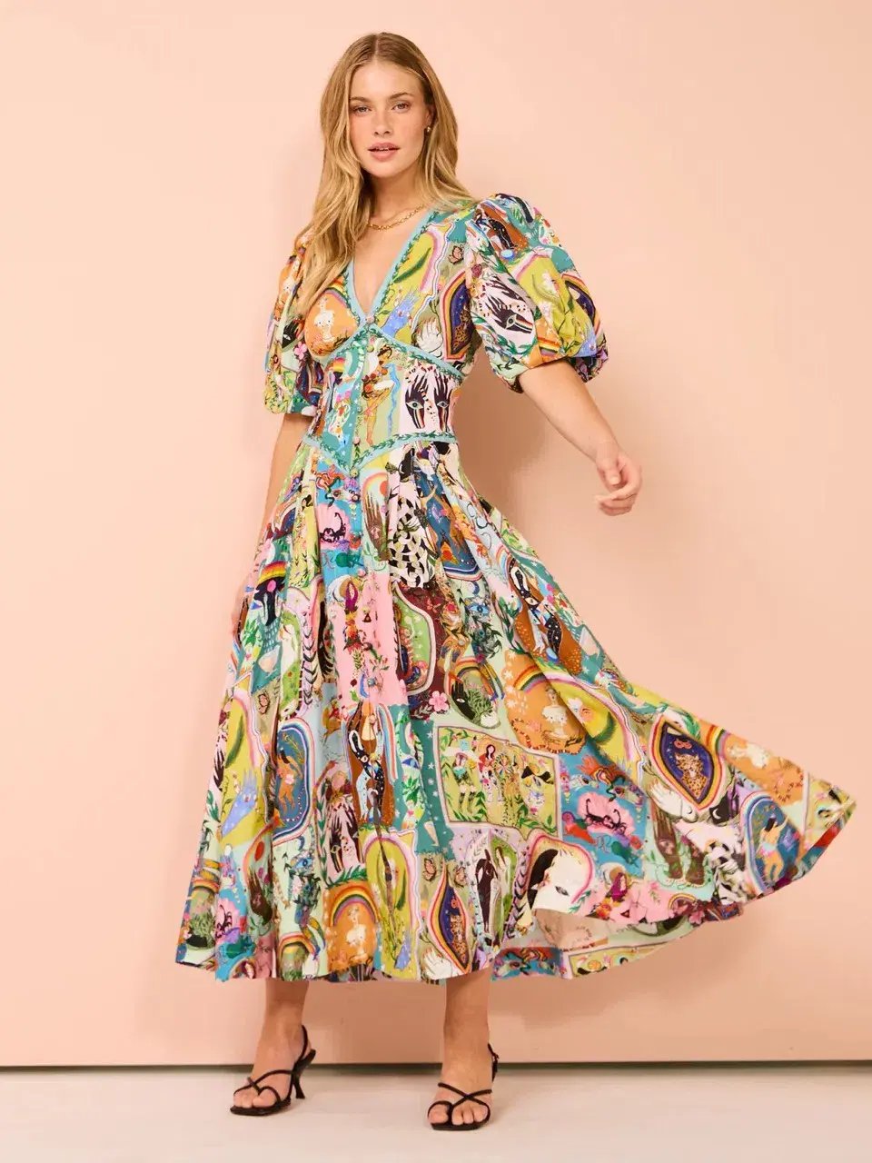 Alemais Evergreen Midi Dress Multi Size 8 photo 2