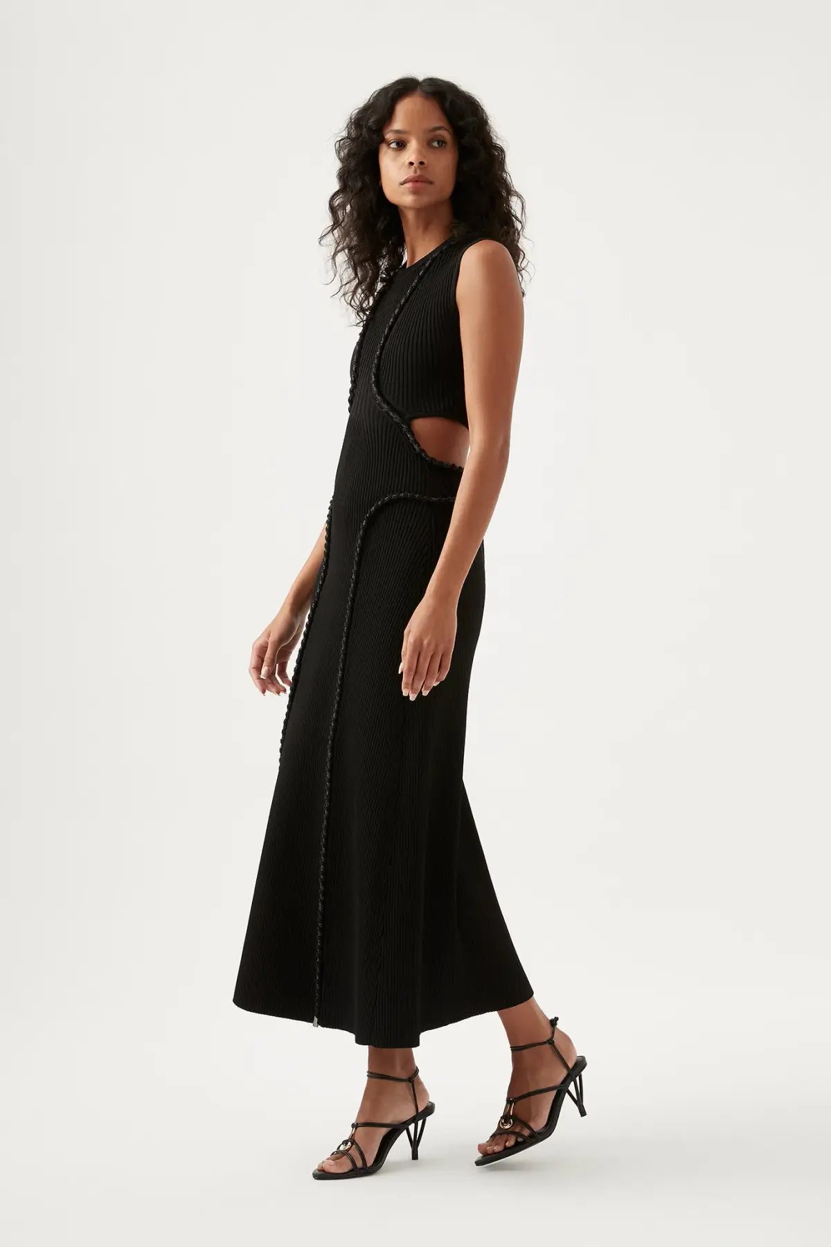 Aje Arp Cut Out Knit Midi Dress Black Size Small / AU 8 photo 3