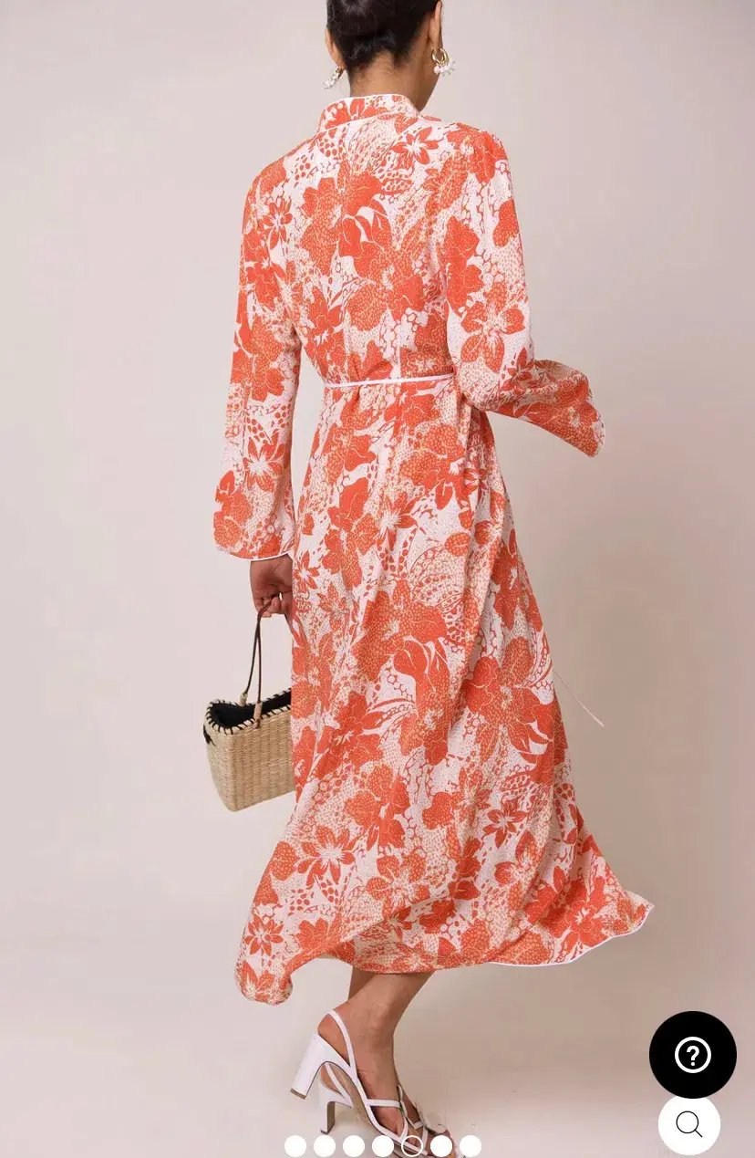 Rixo Cindy Coral Floral Wrap Dress Print Size XS photo 2