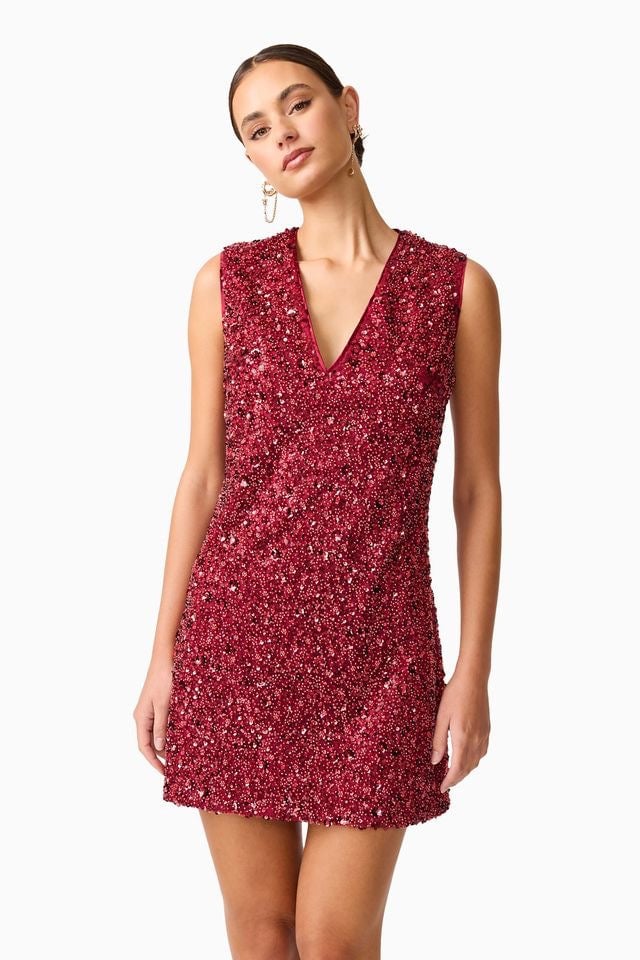 Elliatt Carmen Mini Dress - Berry photo 2