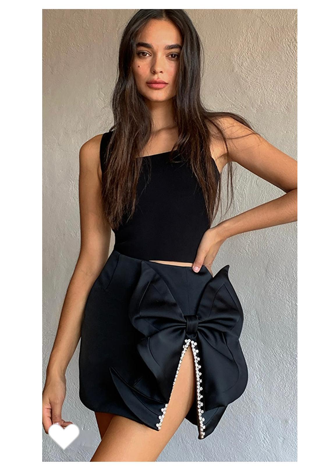 Area Butterfly Bow Mini Skirt Black Size 8 photo 4