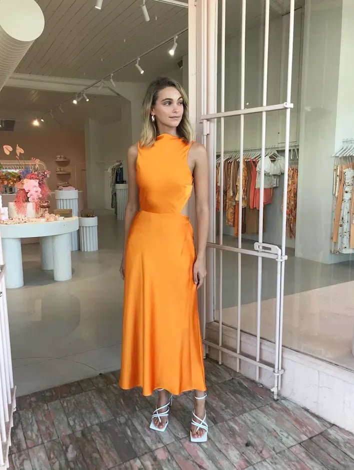 Bec & Bridge Seraphine Cut Out Midi Dress in Tangerine Orange Size 8 photo 5