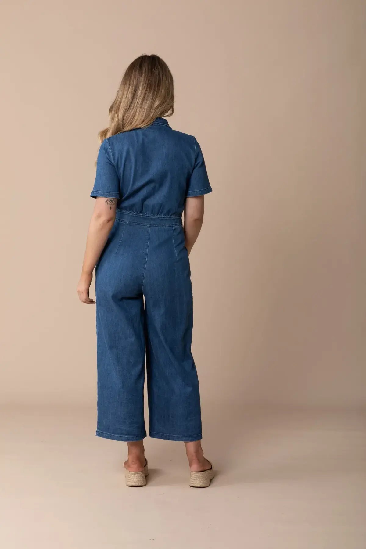 Frock Me Out Denim Freestyler Jumpsuit Vintage Wash Size 18 photo 4