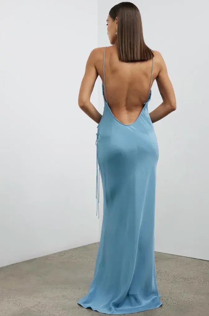 Christopher Esber Slope Tie Silk Dress Blue Size 8 photo 3