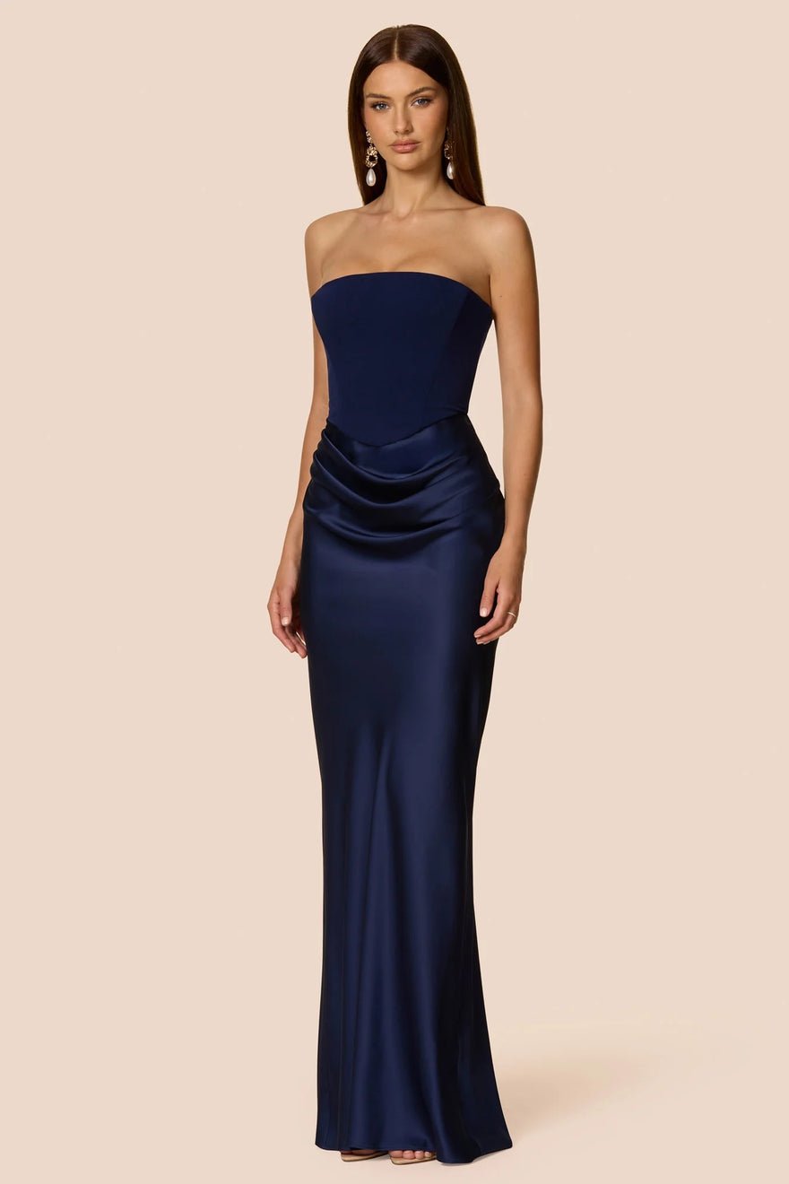 Nookie Chiara Strapless Gown - Navy photo 2