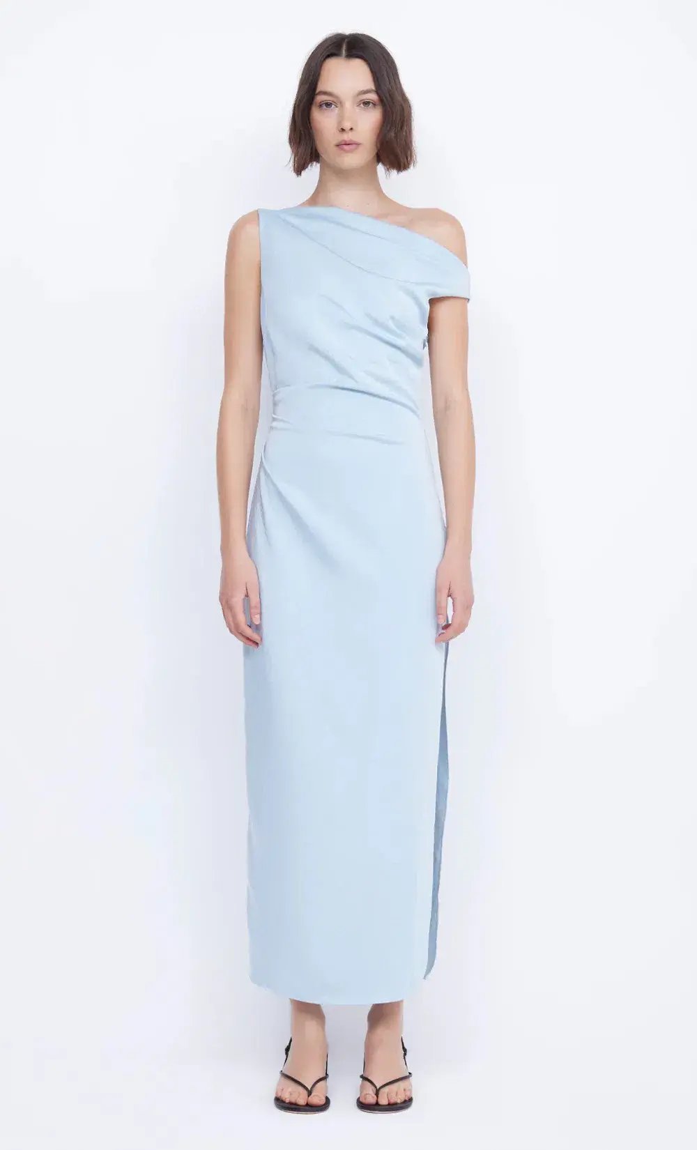 Bec & Bridge Rochelle Asym Midi Dress Dolphin Blue Size 8 photo 4