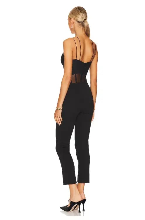 Misha Myrine Bonded Crepe Jumpsuit Black Size 10/M photo 3