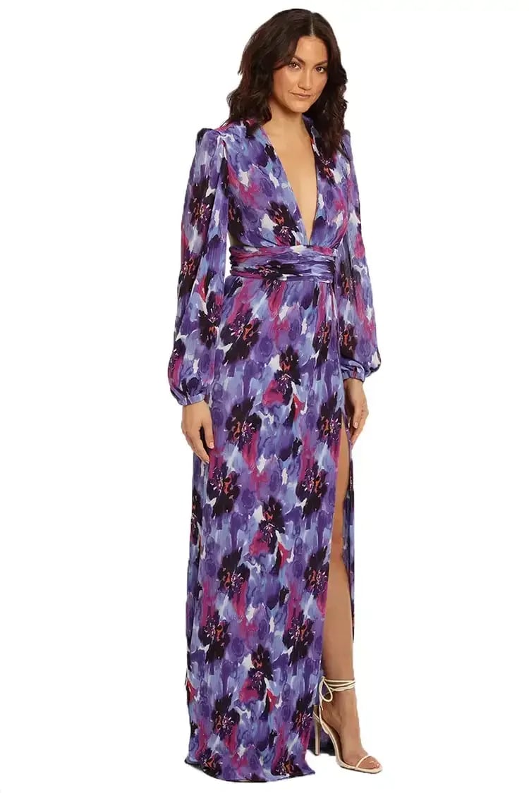 Rebecca Vallance Purple Rain Gown Floral Size 10 photo 2