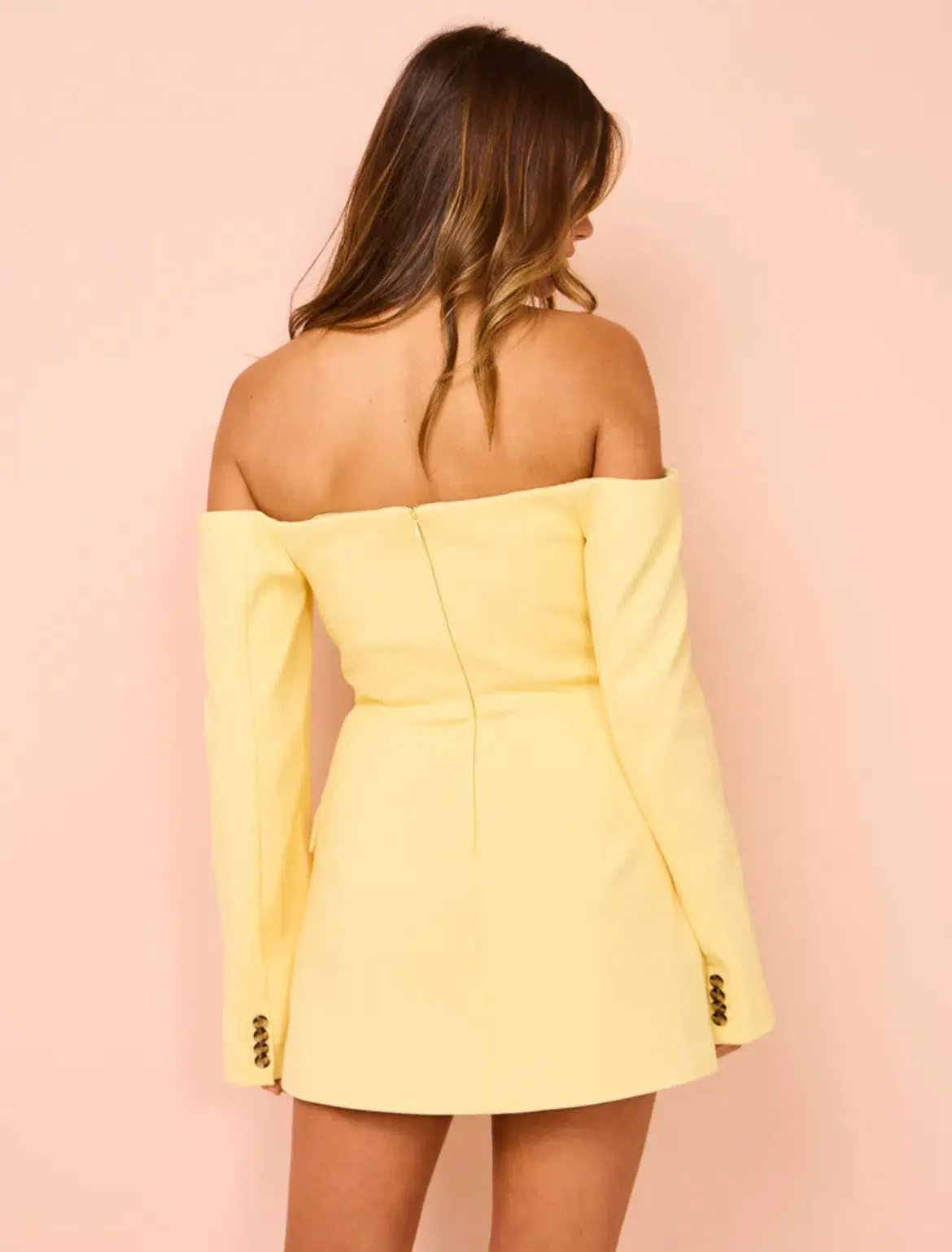 Sir the Label Sandrine Tailored Mini Dress Limone Size 2 / AU 10 photo 3