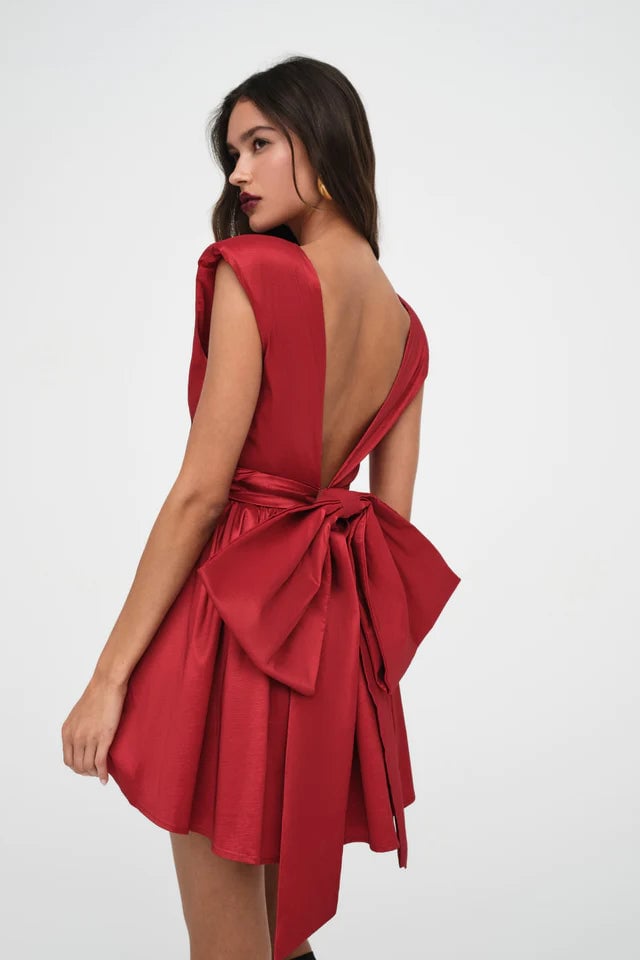 FOR LOVE & LEMONS ROSE MINI DRESS - RED photo 4