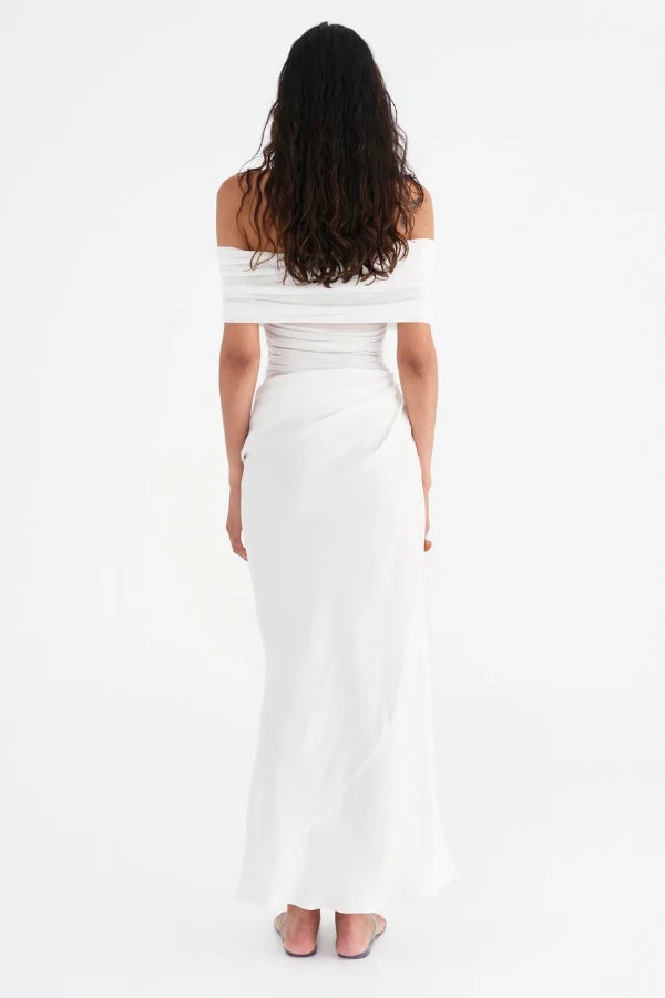 BENNI NICO OFF SHOULDER MAXI DRESS - WHITE photo 3