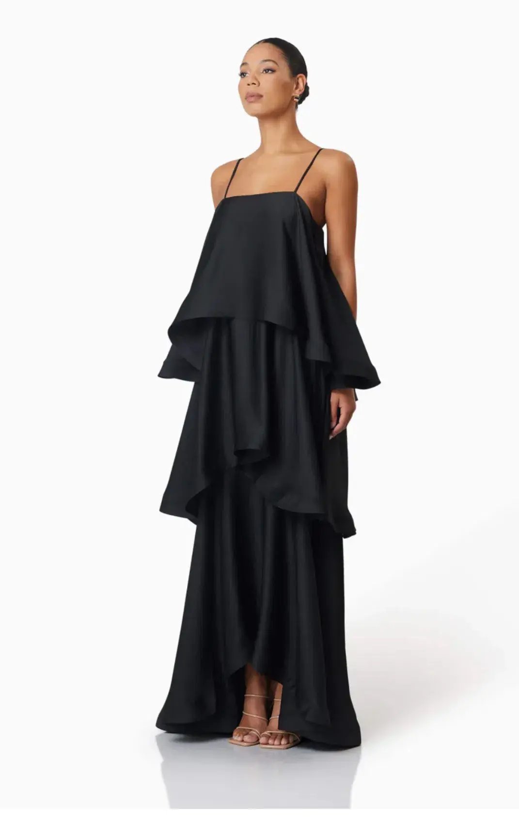 Elliatt Tilly Tiered Maxi Dress in Black Size Small / AU 8 photo 3