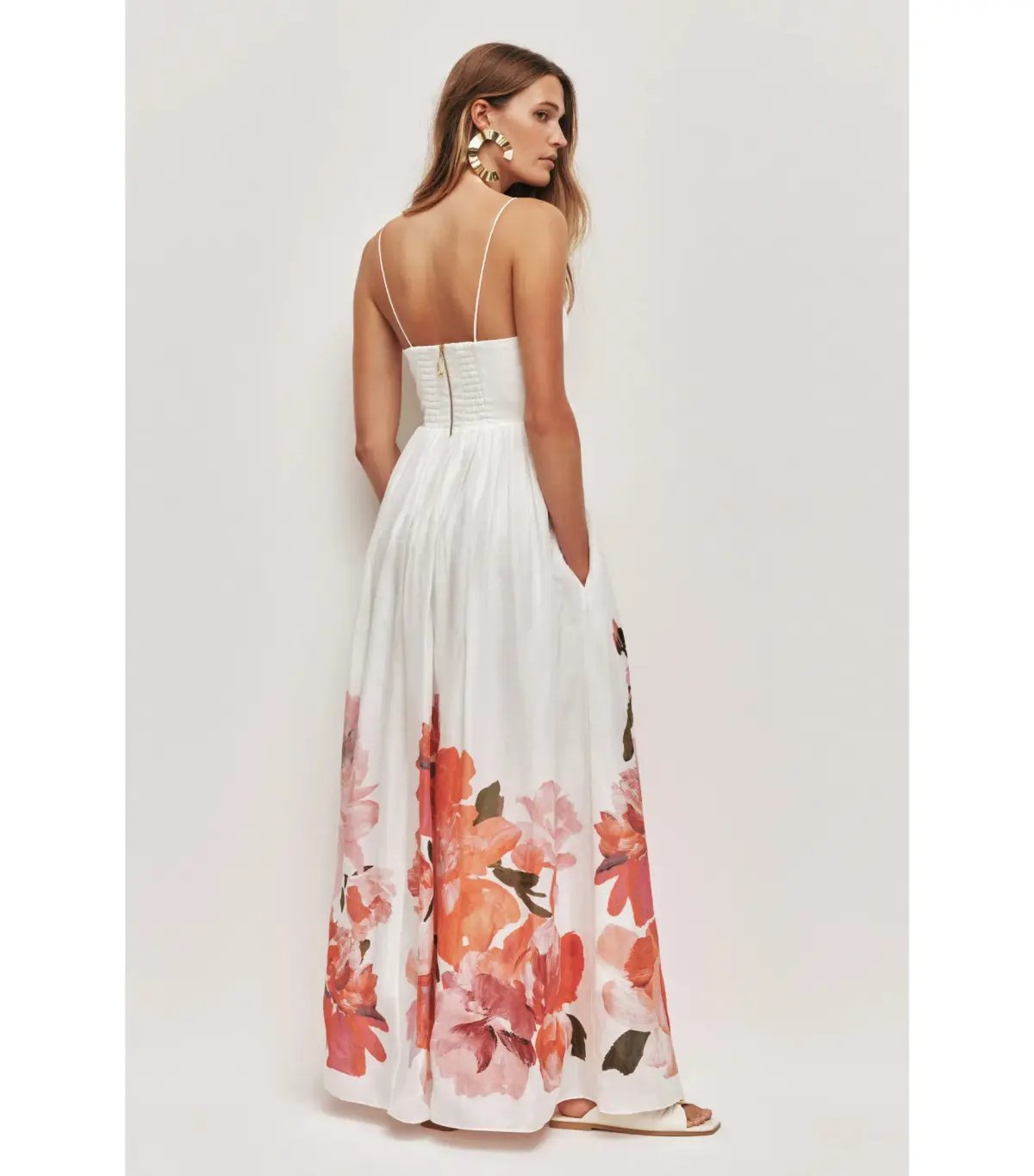 Aje Vacation Maxi Dress Rosa Bold Ivory Size AU 6 photo 3