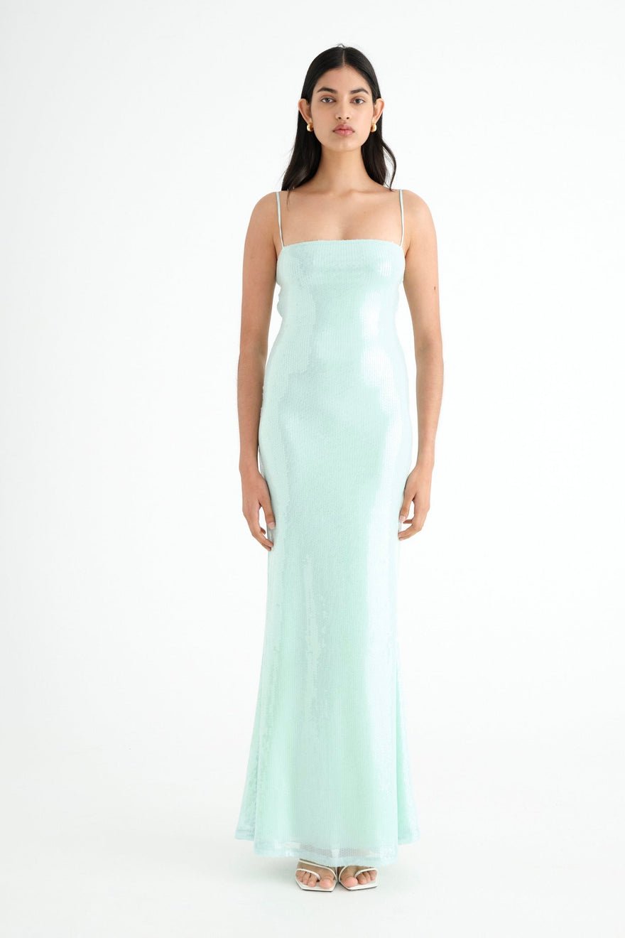 Benni Juliano Sequin Slip Dress - Aquamarine photo 4