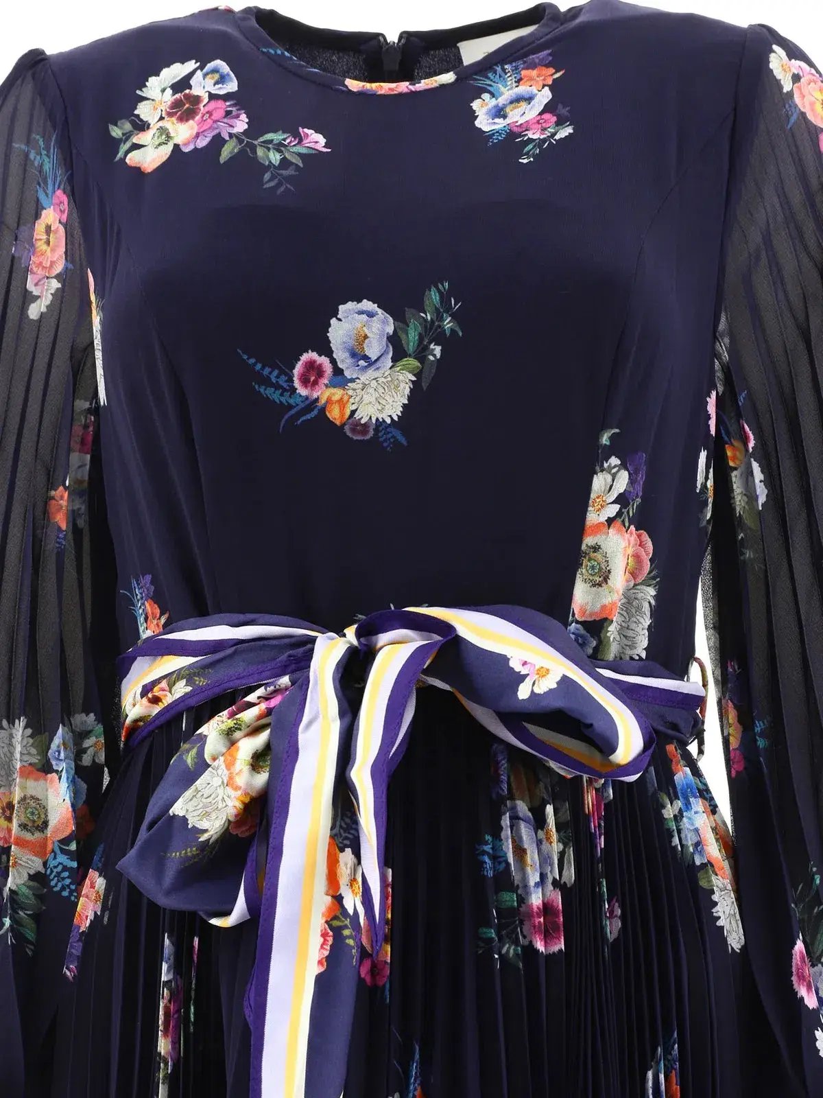 Zimmermann Sunray Long Sleeve Midi Dress Elka Floral Navy Size 1/ Au 10 photo 3