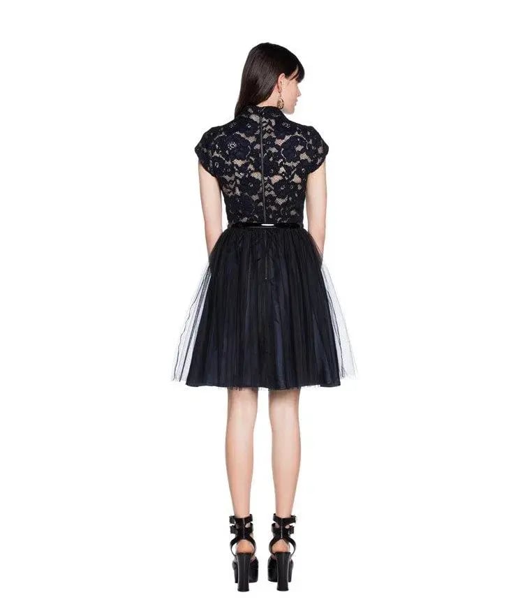 Cue Floral and Tulle Dress Black Size 14 photo 4