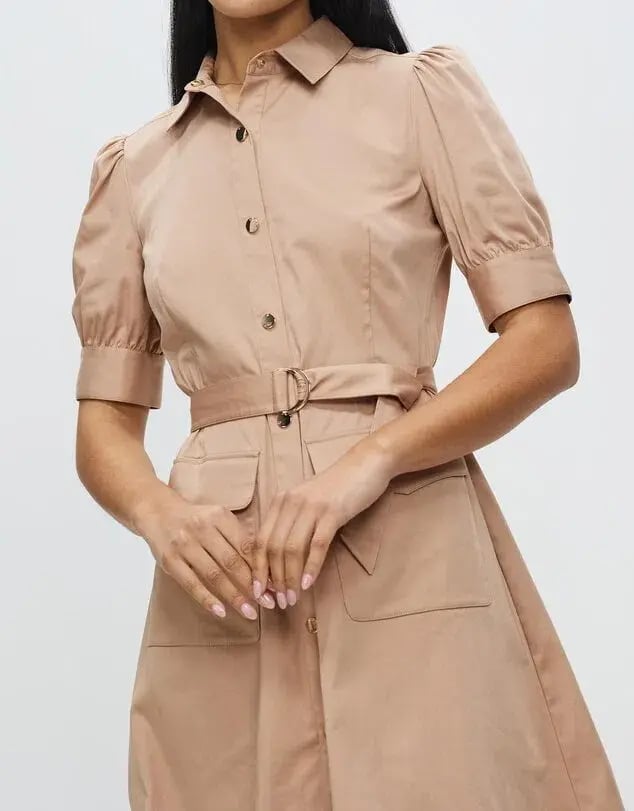 MARCS Caitlyn Shirt Dress Latte Size 8 photo 2