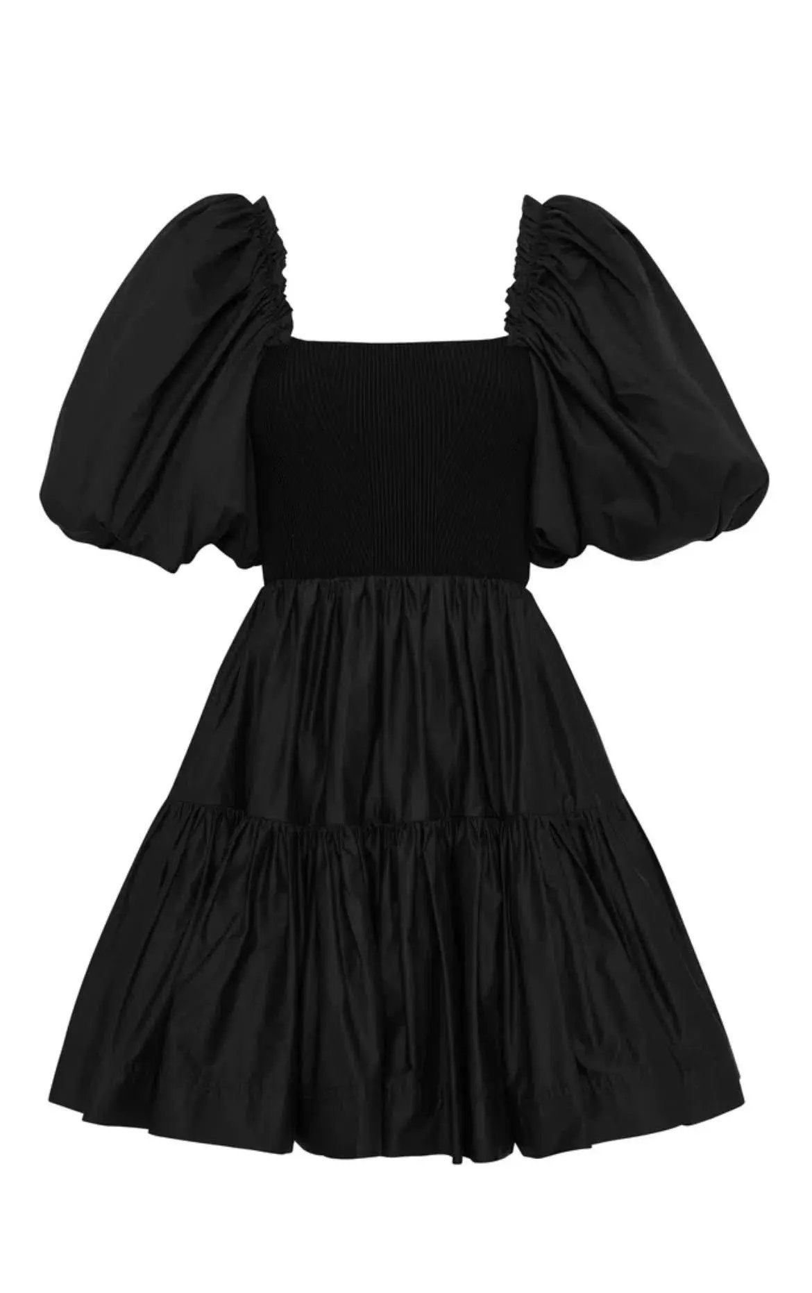 Aje Casa Puff Sleeve Mini Knit Dress Black Size 14 photo 5