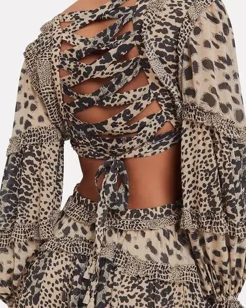 Zimmermann Allia Cut Out Mini Dress Print Size 0 / AU 8 photo 4