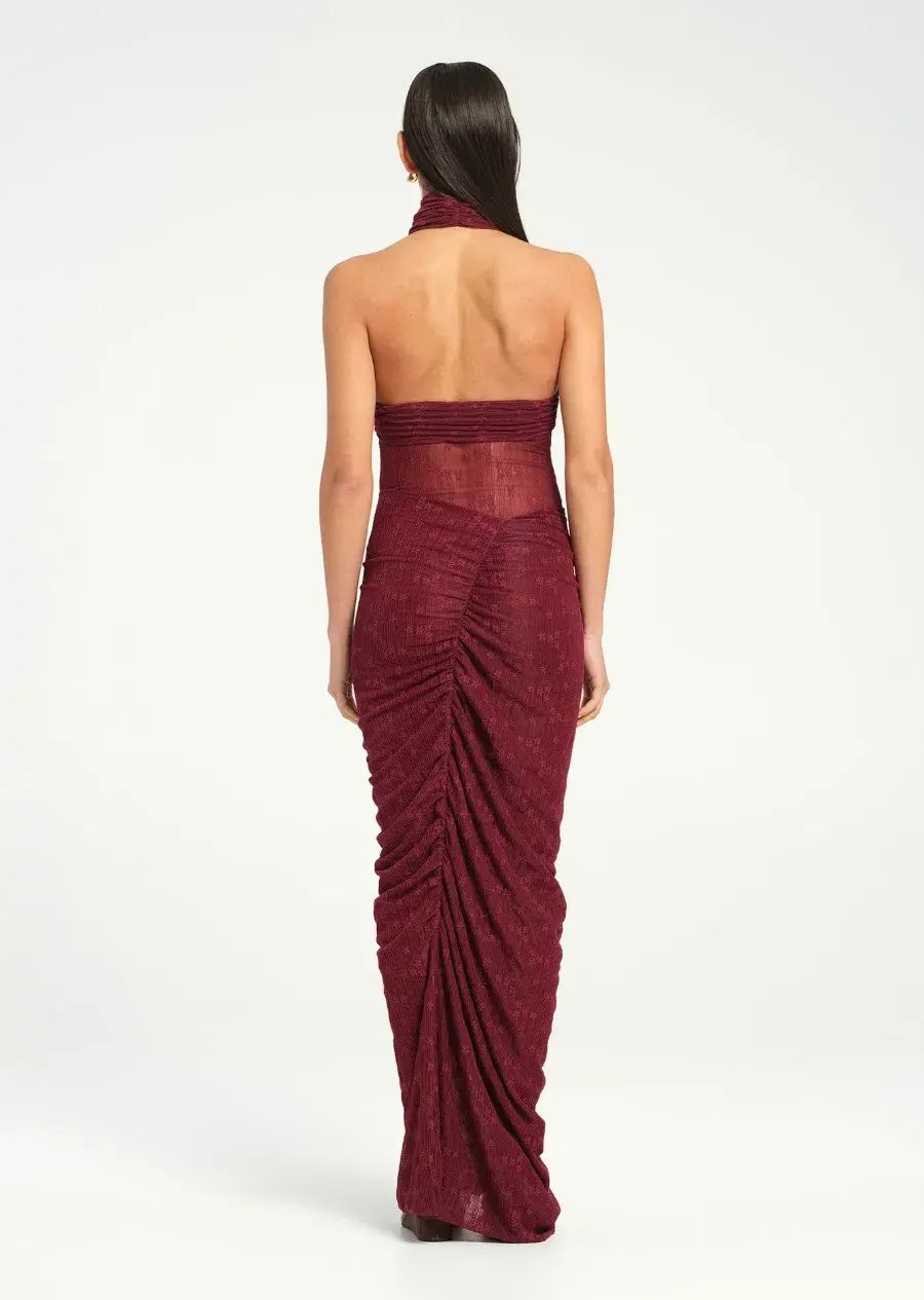 Benni Hudson Lace Maxi Dress Sangria Size AU 8 photo 2