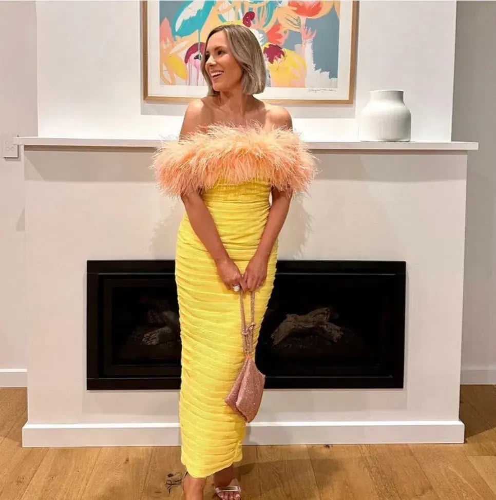 Rachel Gilbert Zion Midi Dress Lemon Yellow Size 4 / AU 14 photo 3