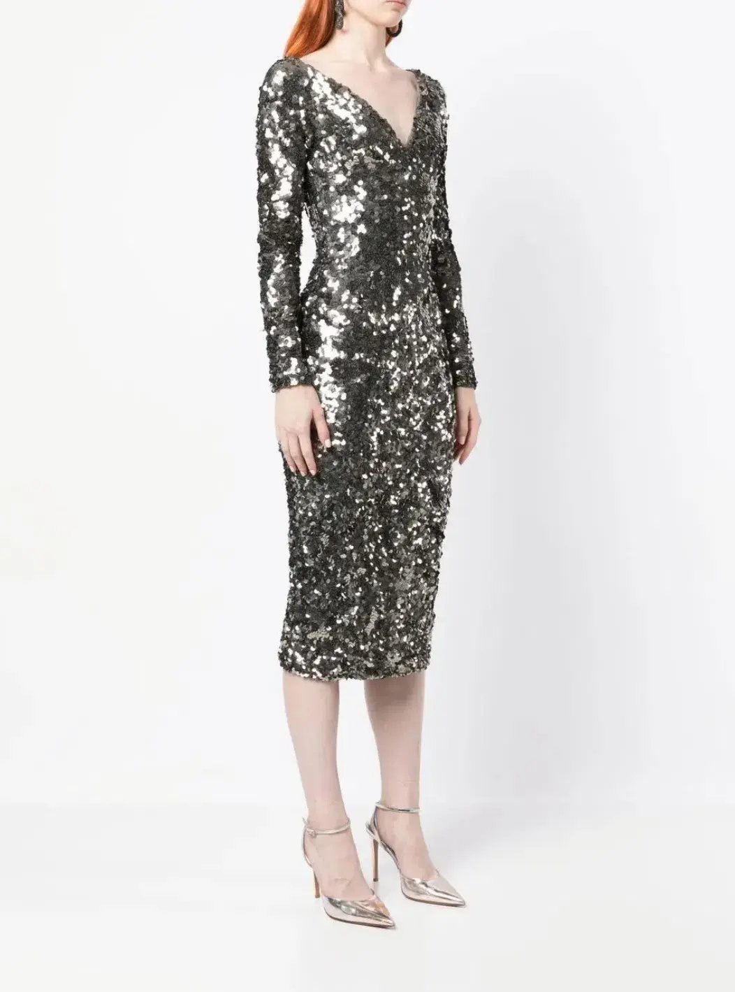 Rachel Gilbert Fleur Midi Dress Gunmetal Size 3 / AU 12 photo 2