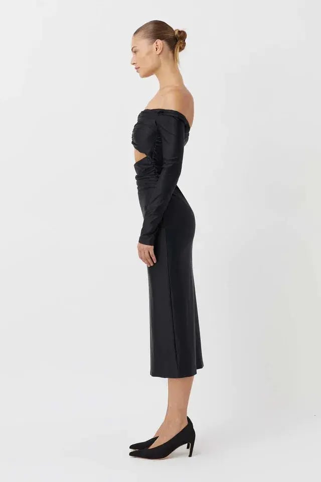 Camilla and Marc Berkley Off-shoulder Dress In Black Size AU 10 photo 3