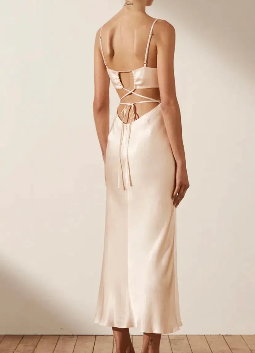 Shona Joy La Lune Backless Midi Dress Cream Size 6 photo 2