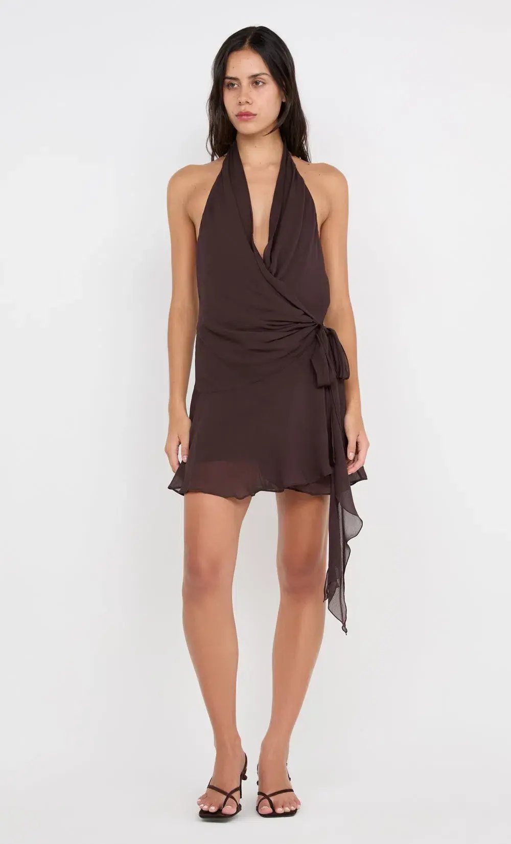 Bec & Bridge Celyse Mini Dress Dark Chocolate Brown Size Small / AU 8 photo 3