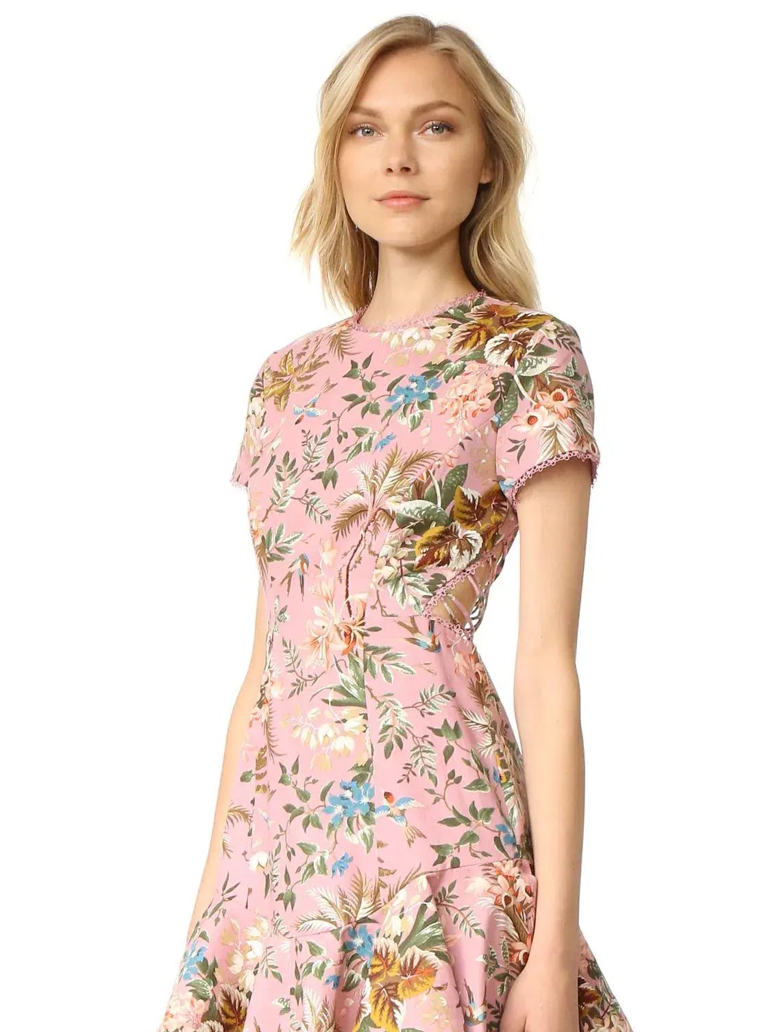 Zimmermann Tropicale Lattice Mini Dress Floral Size 1 / Au 10 photo 6