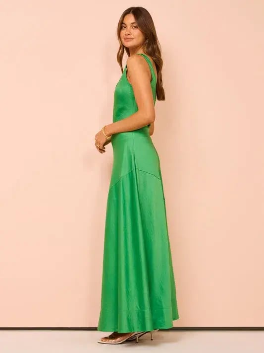 By Nicola Beneath the Stars Bias Cut Slip Dress Verde Size 16 photo 2