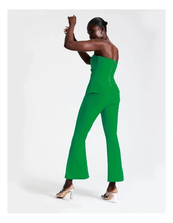 Wayne Cooper Flare Pants and Strapless Bodie Set in Green Bee Size 10 photo 2