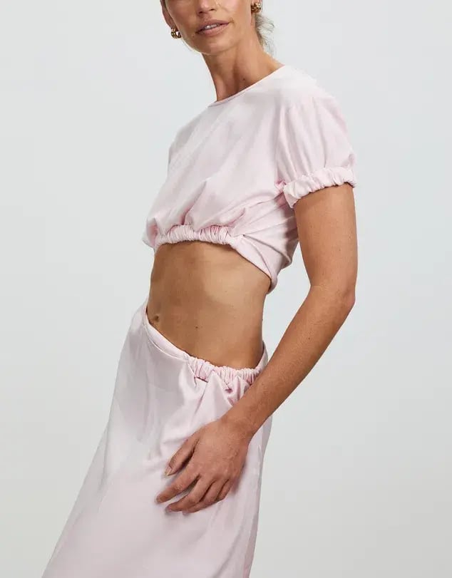 Christopher Esber Rolled Sleeve Tee Dress in Pink Size 6 / XS photo 4