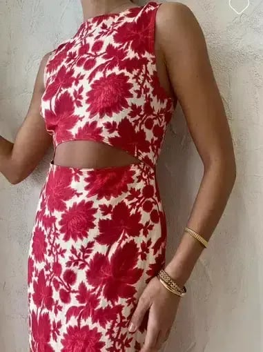 Sir the Label Cinta Cut Out Midi Dress In Valentina Size 1/8 photo 3