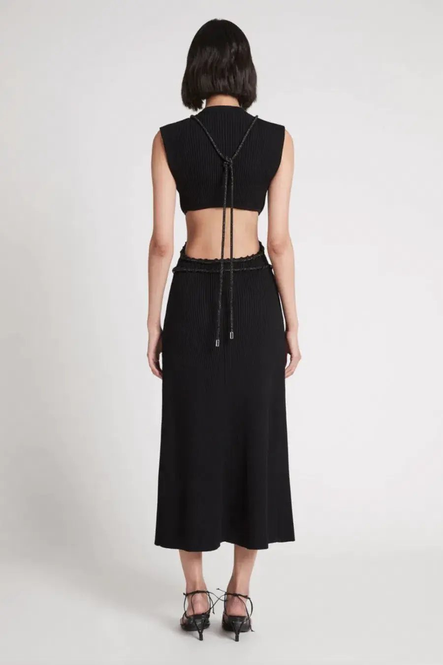 Aje Arp Cut Out Knit Midi Dress Black Size XS/Au 6 photo 2