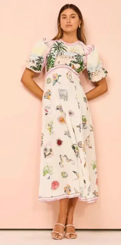 Alemais Sunset Midi Dress Multi Print  Size 12 photo 4