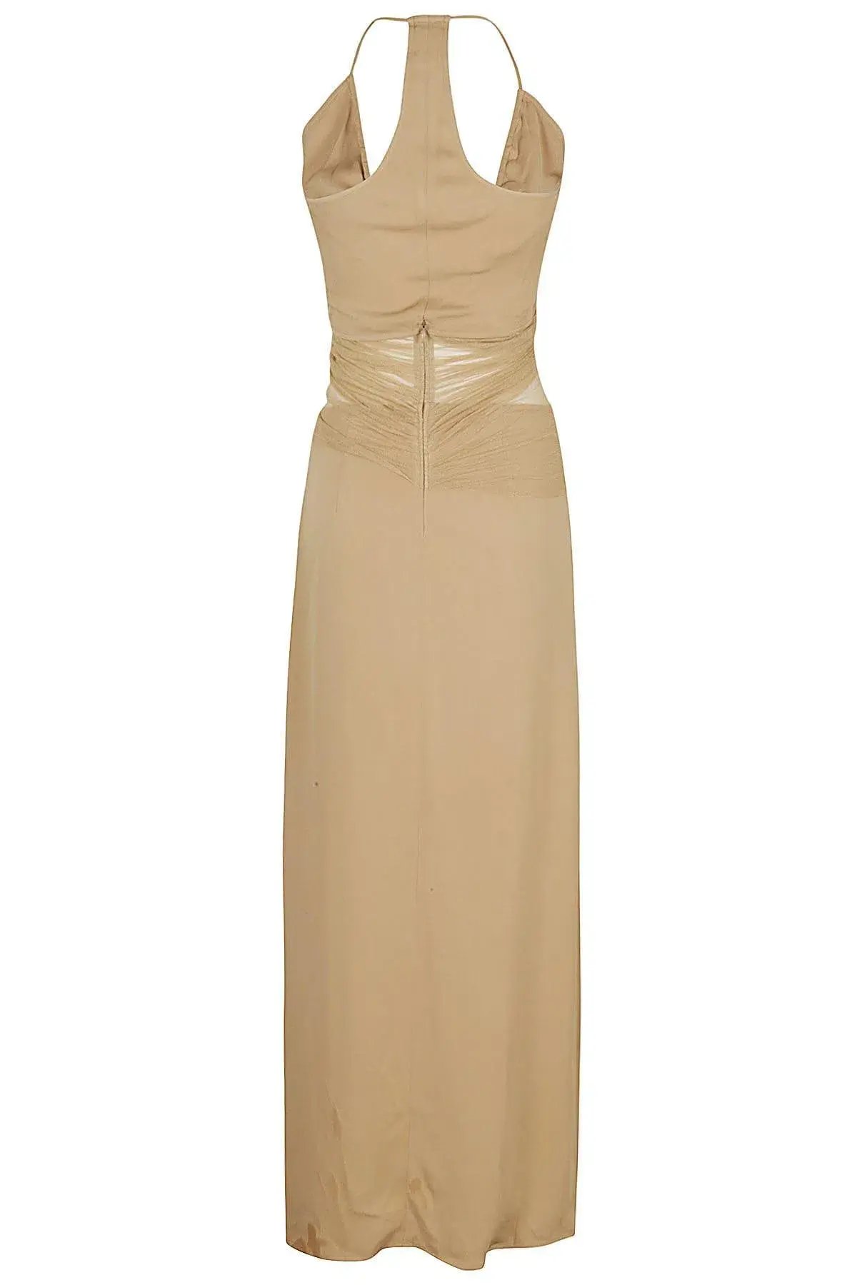 Christopher Esber Tulle Panel Back Halter Dress Tannin  Size 12 AU photo 2