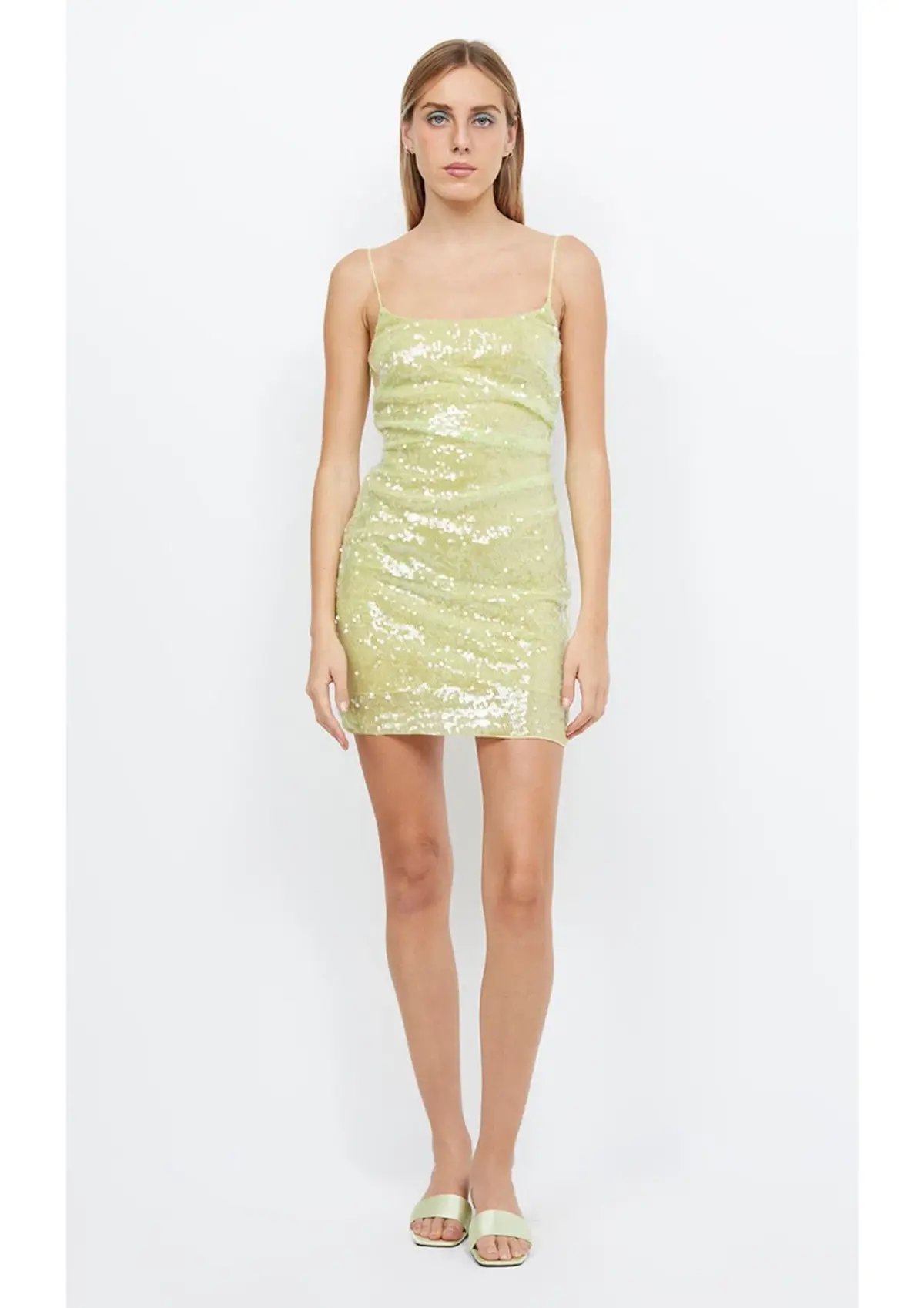 Bec & Bridge Venus Sequin Mini Dress Green Size 10 photo 2