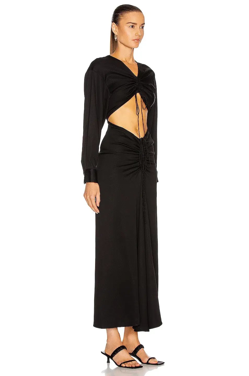 Christopher Esber Ruched Disconnect Shirt Dress  Black Size 14 AU photo 3