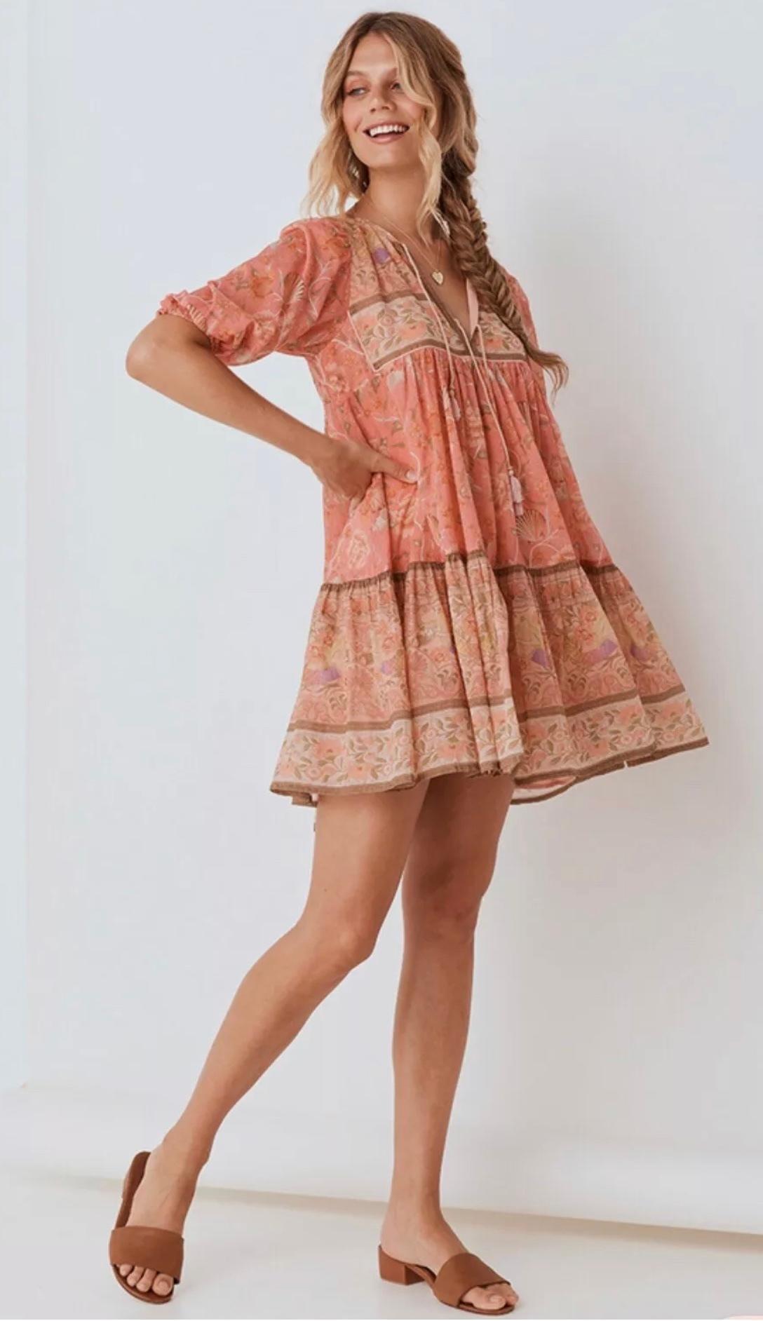 Spell & The Gypsy Seashell Boho Mini Dress Size 6 photo 2
